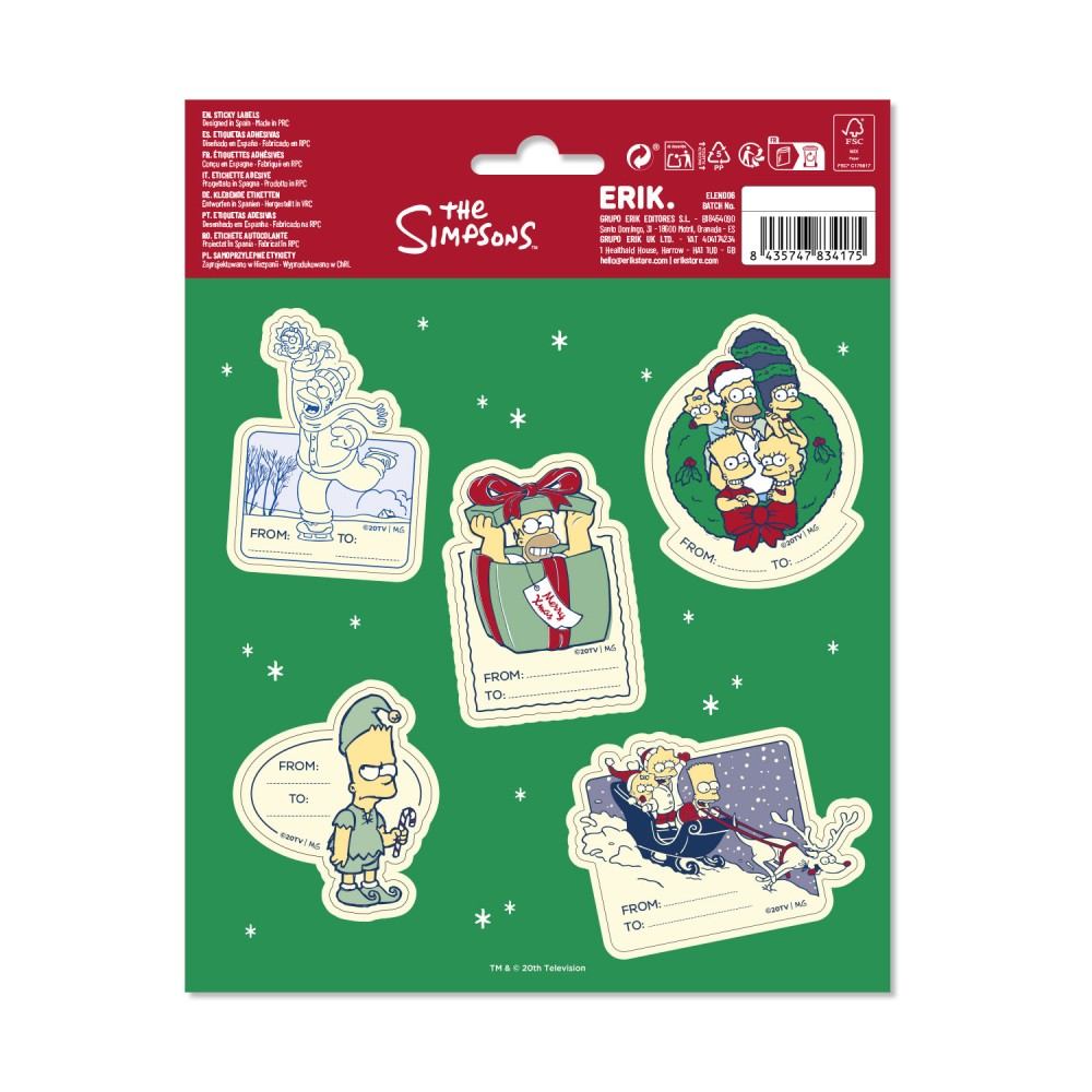 Grupo Erik The Simpsons - Premium Christmas SelfAdhesive Adhesive labels - Multicolours